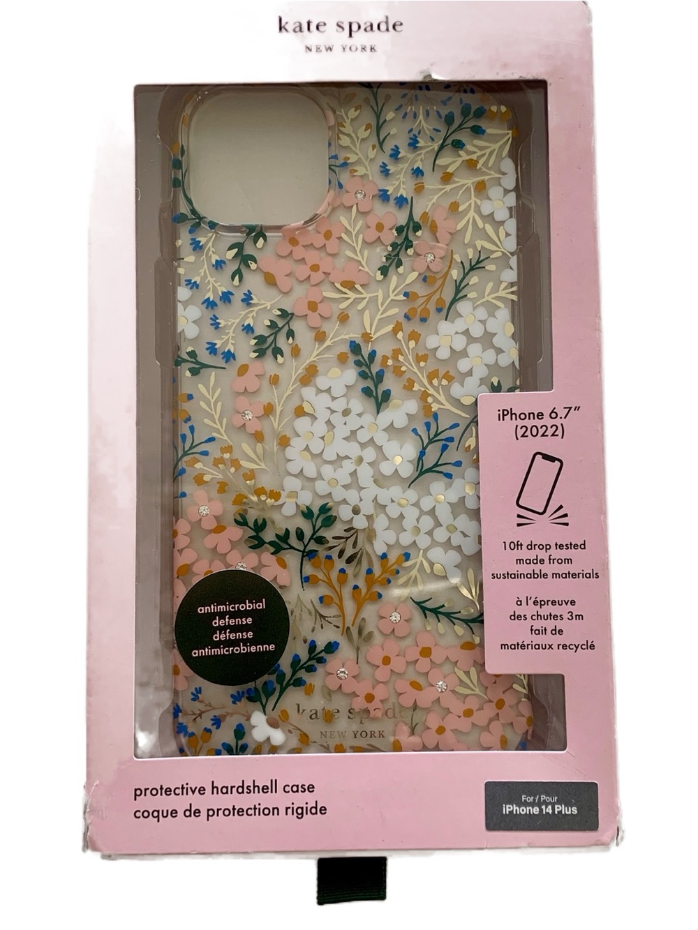 Kate Spade Case for iPhone 14 Plus with Crystal Accents
